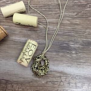 COLETTE MALOUF Antique Gold Hoop Necklace